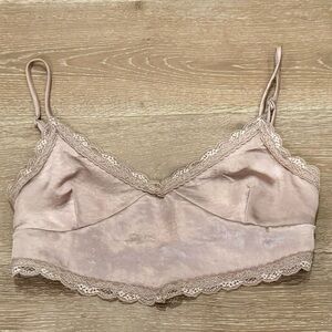 Hey Babe Satiny Cropped Cami Medium Champagne